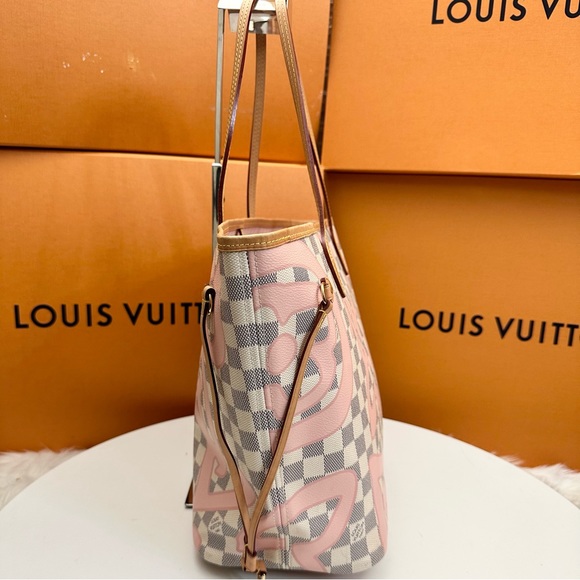 💎✨LIMITED EDITION✨💎 LOUIS VUITTON Neverfull MM Totebag Damier Azur Pink - Picture 4 of 14